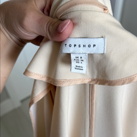 Topshop Cream Trench Coat - Picture 6 of 7